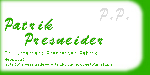 patrik presneider business card